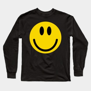 Smile Face Emoticons Novelty Graphic Sarcastic Happy Face Humor Funny Long Sleeve T-Shirt